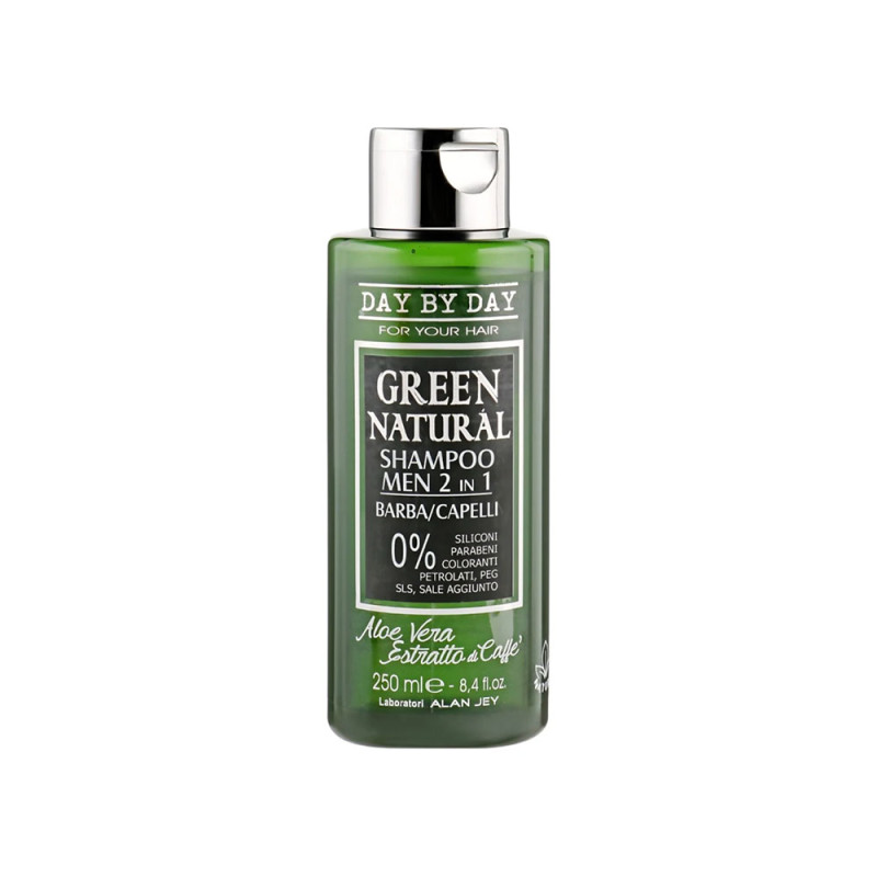 Шампунь чоловічий Alan Jey Green Natural Shampoo Men 2 In 1 Barba Capelli, для волосся і бороди (250 мл)