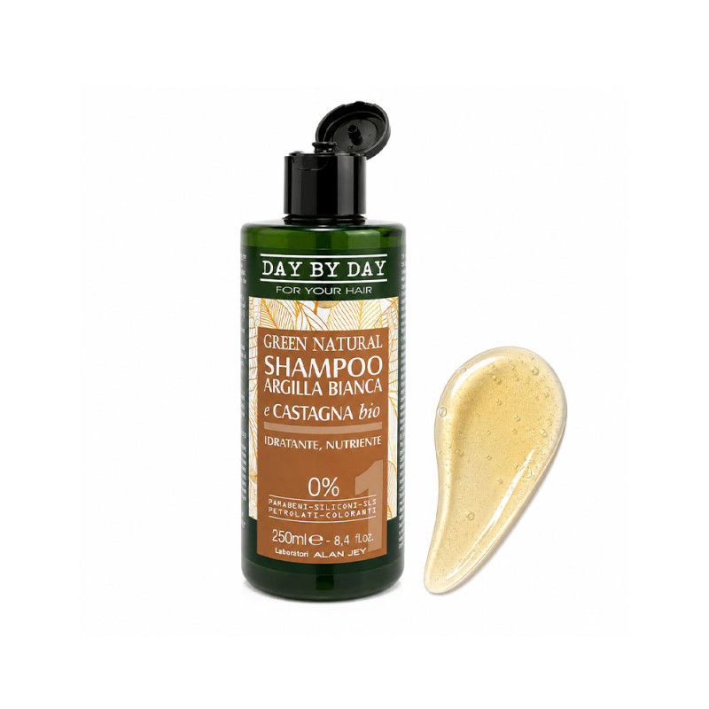 Шампунь Alan Jey Green Natural Shampoo Argilla Verde, із зеленою глиною, протеїнами коноплі та рису